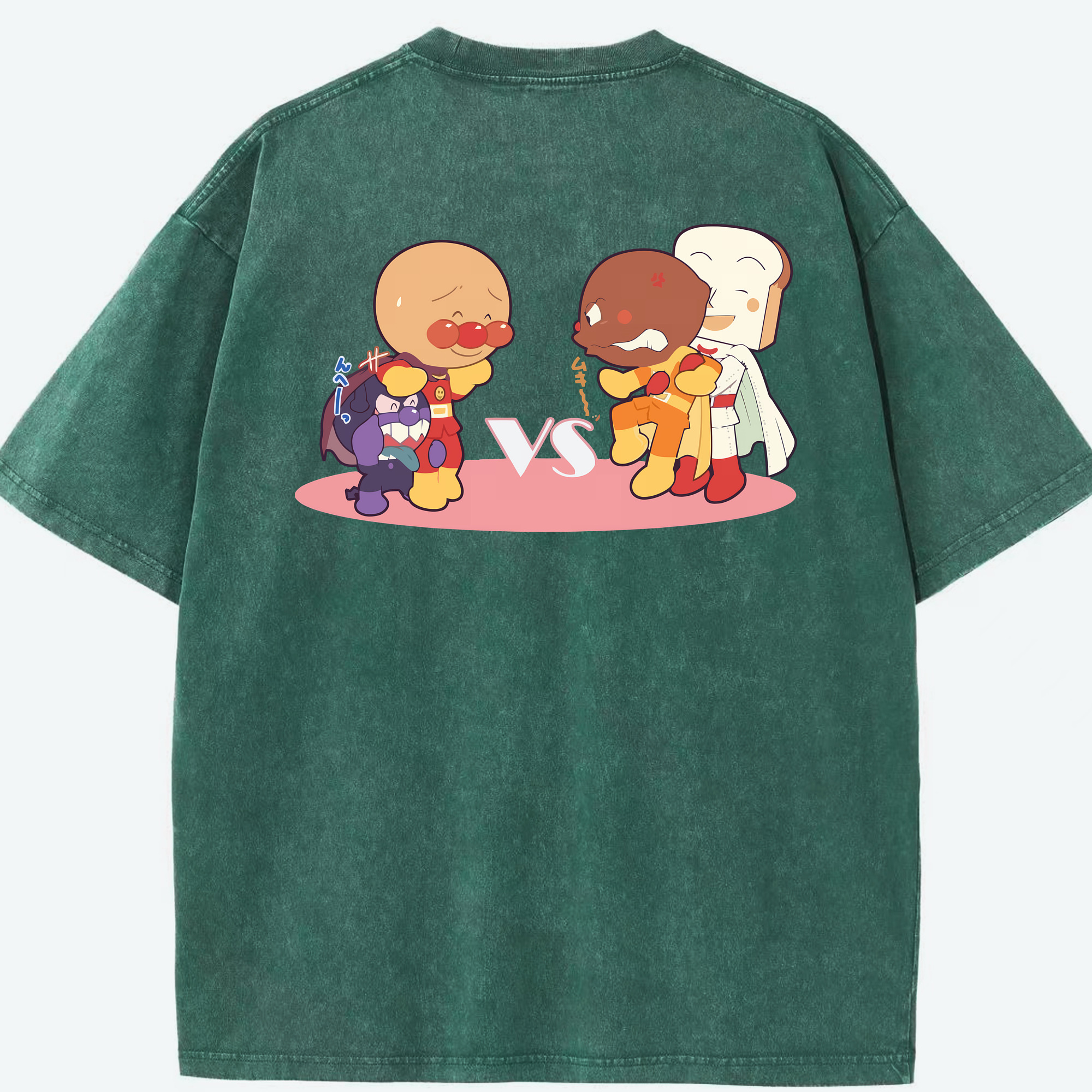（画像用） アンパンマン Anpanman 綿100% ヴィンテージ風 半袖Tシャツ（背面プリント）